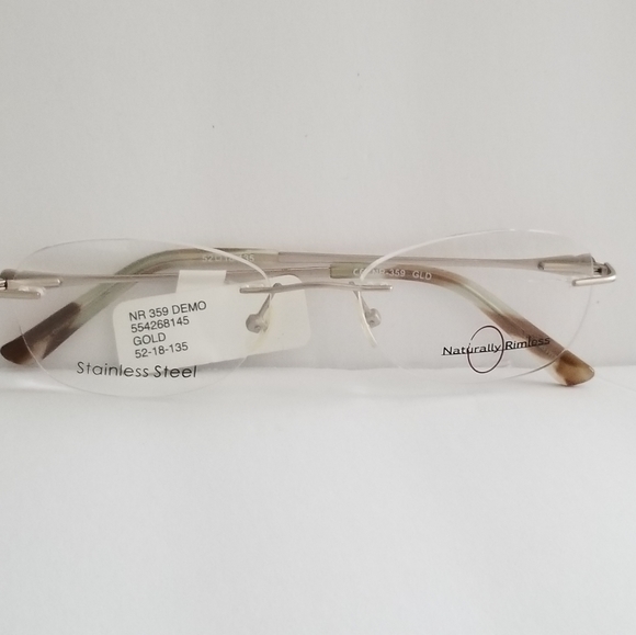 NEW NATURALLY RIMLESS NR 359 Gold 52-18-135 - Picture 4 of 16